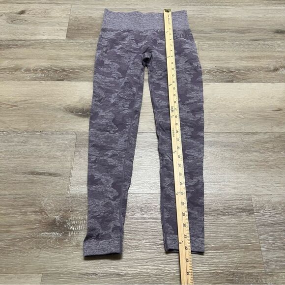 Gymshark Leggings Small Purple Mauve Camo Seamless High Waist Workout - Picture 2 of 7